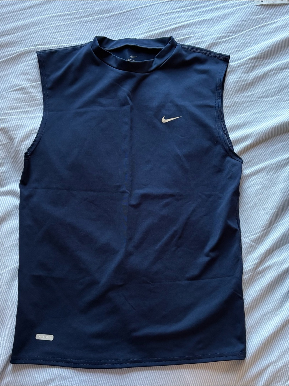 Nike Men’s Vintage Sleeveless Training Tank - Navy with White Swoosh